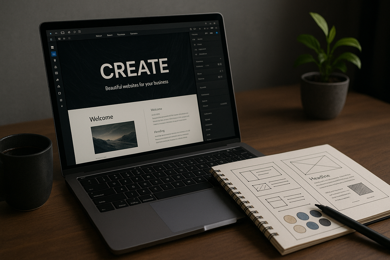 laptop with page